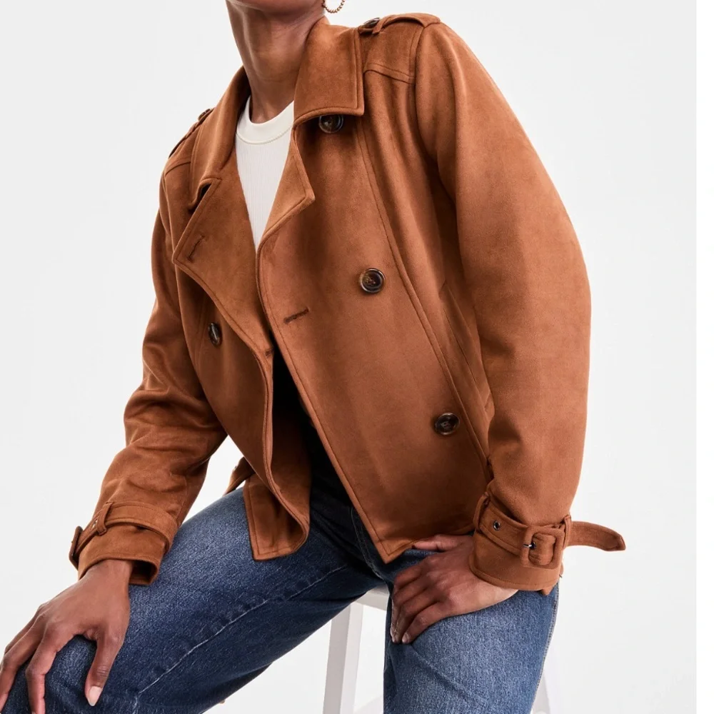 Steve Madden Faux Suede Tan Jacket Size‎ Large - Picture 3 of 10